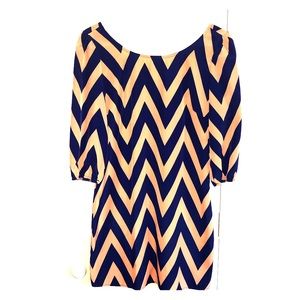 Blue and orange chevron tunic